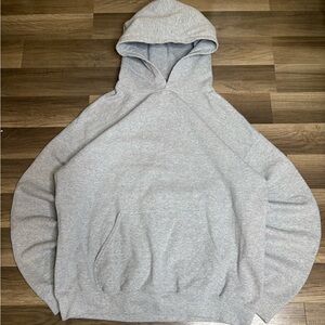 Gildan Heavy Blend Gray Pullover Hoodie Men's Pockets Hooded Size L